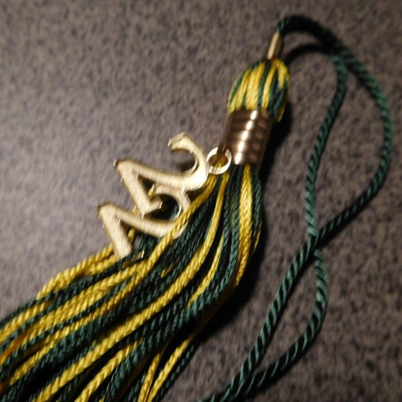 2022 MOTAR BOARD TASSLE GRADUATION YELLOW GREEN TASSEL TASSLE JOSTENS - Picture 2 of 2